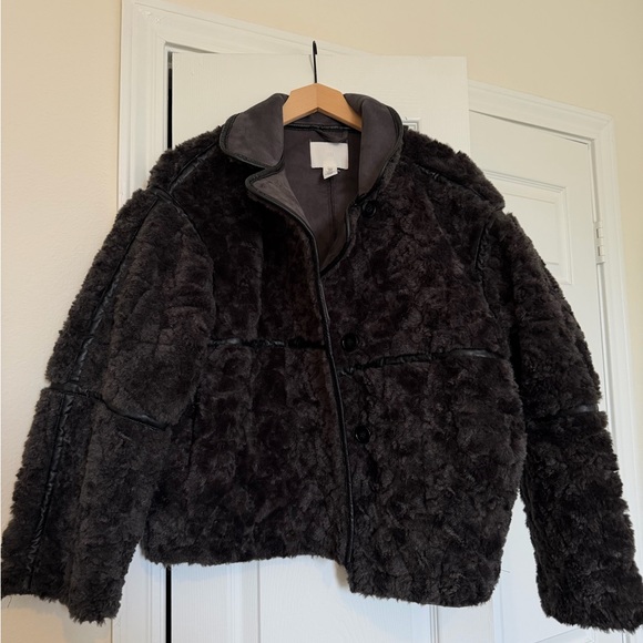 H&M Gray Faux Suede Jacket with Black Trim - Picture 2 of 5